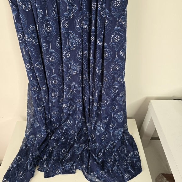 Torrid Blue Paisley Ruffle Maxi Dress Flutter Sleeves Size 12 Flowy Semi Sheer - Picture 11 of 15